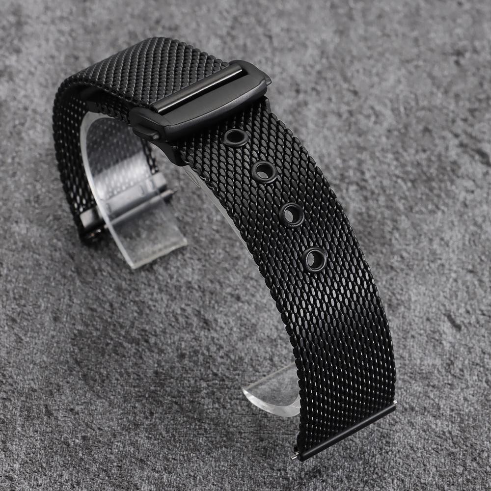 Luxury Stainless Steel Watch Bracelet Silver Milanese Mesh Watch Band Quick Release 20mm 22mm Straps for Omega Seamaster 007