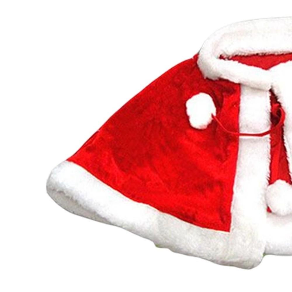 Polyester Women Ponchos Thick Santa Claus Costume Soft Christmas Cloak Party Costumes Dress