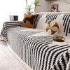 Winter Sofa Towel Shu Cotton Lint Solid Color 2024 New Thickened Warm Sofa Cover Cloth Straight Row Sofa Seat Cushion