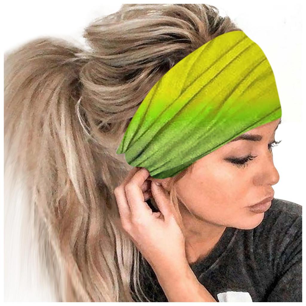 Women's Printed Headband Sports Hair With Wide Edge Yoga Headband Soft Hair Band Headdress Bundle Hair Band