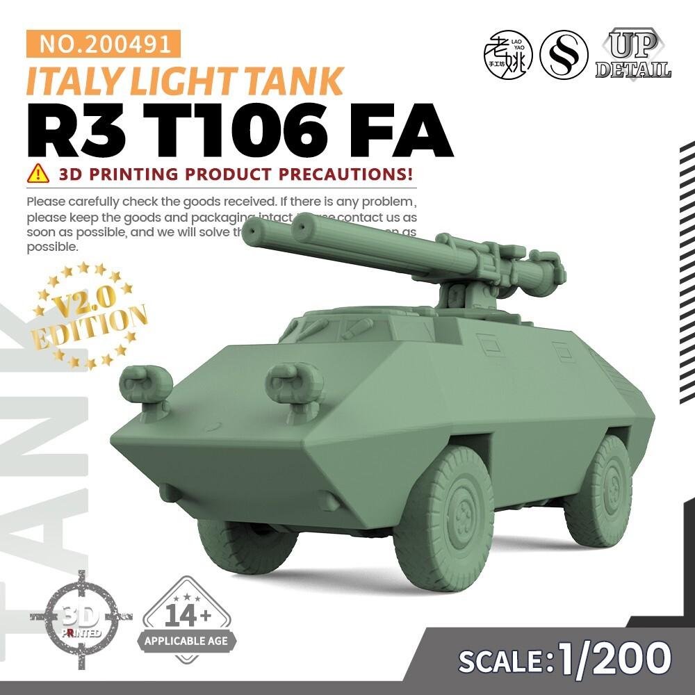 

SSMODEL1/200 Набор военной модели Италия R3 T106 FA Легкий танк