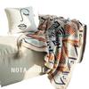 Bohemian Ethnic Knitted Throw Blanket - Nordic Shawl, Air Conditioning Cover, Tassel Bed End Blanket for Homestay.