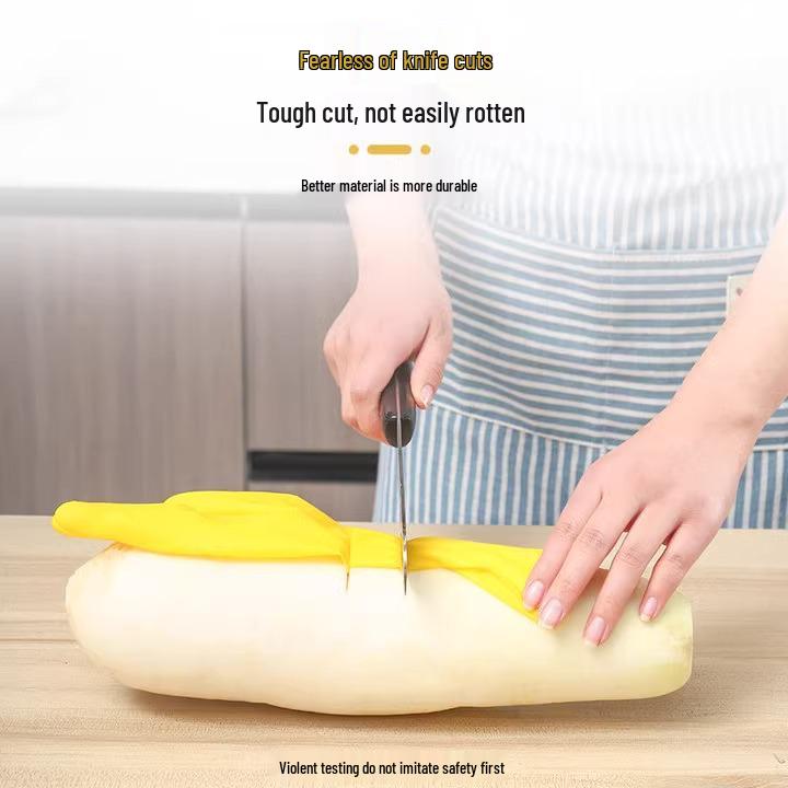 Durable Waterproof Latex Rubber Gloves for Dishwashing & Household Use