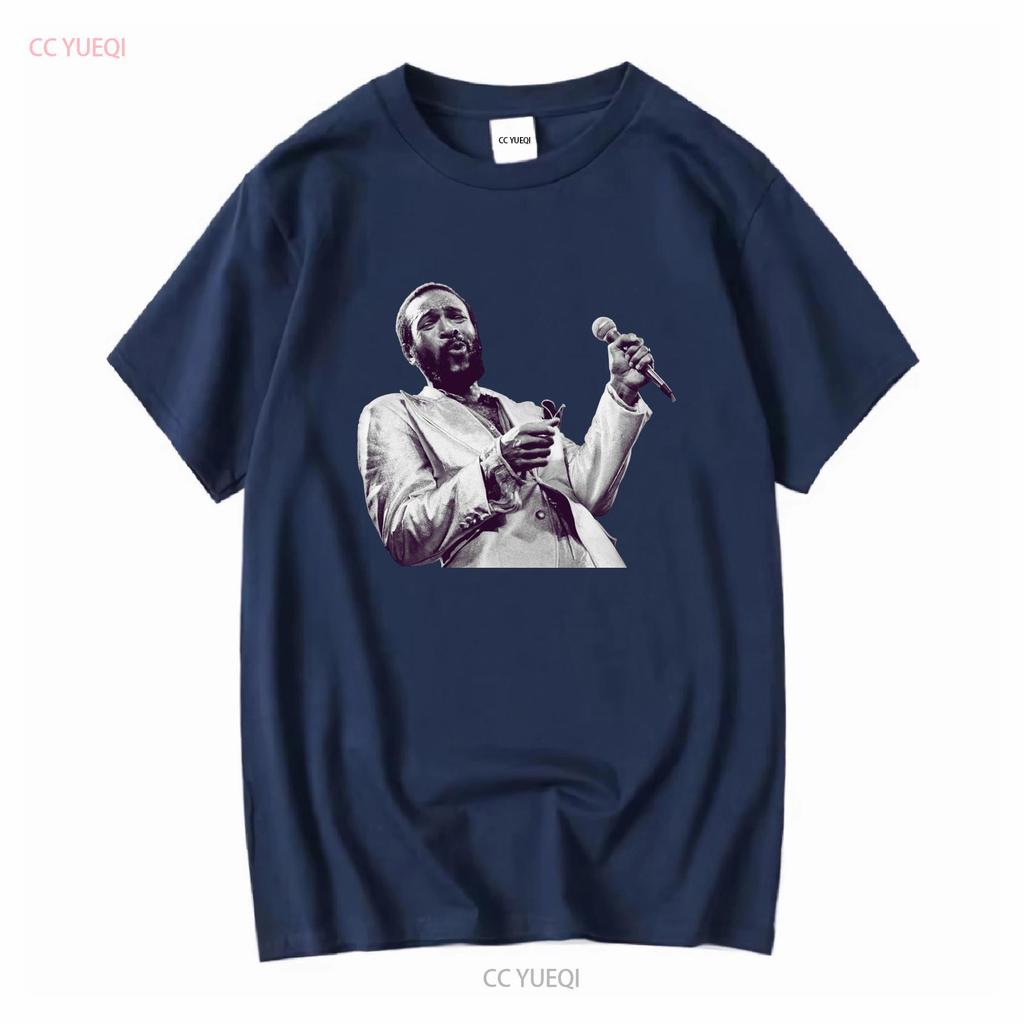 Marvin Gaye Photo T Shirt Concert Whats Going On vintage Washed Unisex Versatile Comfortable designer clothes fashion