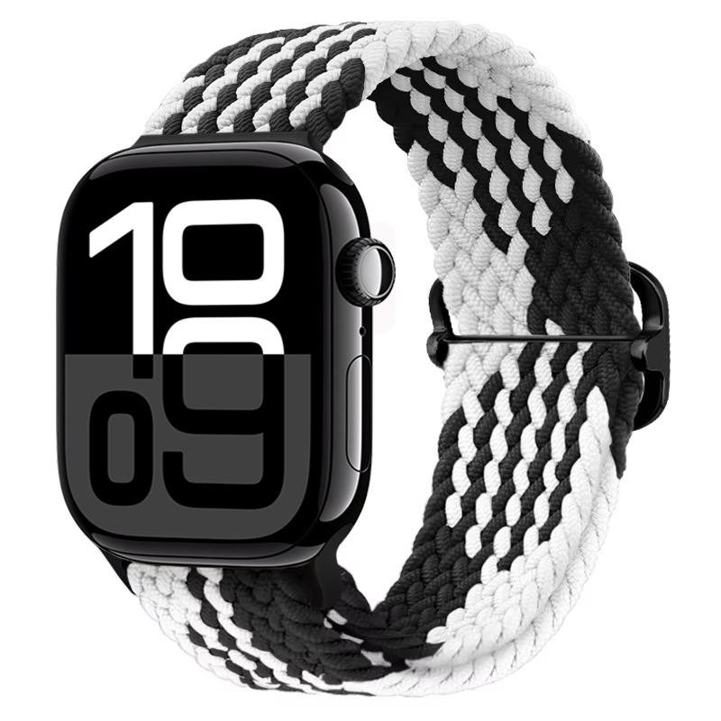 Nylon Braided Loop Band for Apple Watch Ultra/2 49mm 10 9 8 7 46mm 45mm 41mm 6 5 4 SE 44mm 40mm Elastic Strap for iWatch 3 42mm