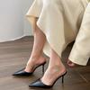 [New] Gentle naked apricot transparent PVC bag head high heels for women 2025 new pointed cool slippers for women