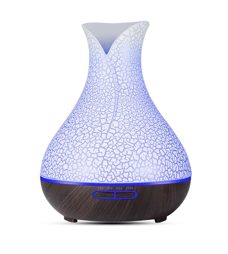 

400 мл аромадиффузор ваза с деревянным зерном увлажнитель воздуха ароматерапия эфирное масло диффузор ультразвуковой распылитель для дома UK