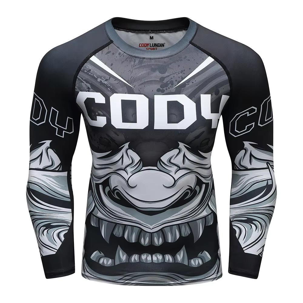 Fight Workout Mma Men'S Long Sleeve MMA Compression T-Shirt Men Boxing Rashguard Blank Bjj Rash Guard Sportswear Tees