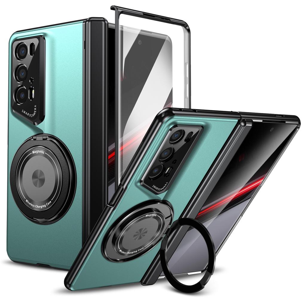 Luxury Business Car Holder Magnetic Case for Honor Magic V2 RS - Anti-drop Anti-fingerprint New Design Inspiration Stand Full Protection Cover