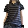 T-shirt Estiva da Donna a Maniche Corte con Stampa a Strisce Americane, Maglietta da Ragazza Girocollo, T-shirt da Donna per Sport all'Aperto