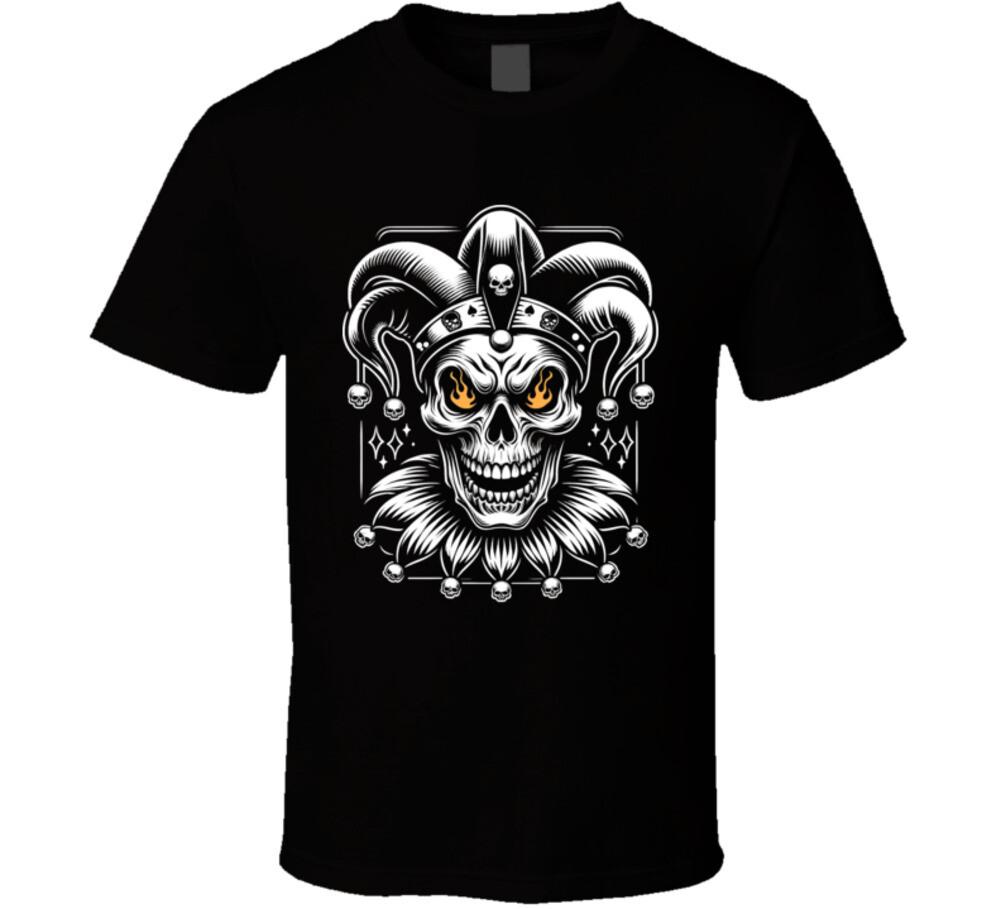 Joker Skull Playing Cards T Shirt S разноцветный