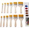 Nylon Flat Paint Brushes with Wood Handle Small Painting Brush Versatile Flat Hake Brushes for Walls/Touch Up/Cabinets/Fences