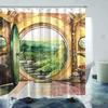 Midden-aarde Kaart Douchegordijn Bergen Vintage Kaart Badkamer Gordijnen Schatkaart Douchegordijn Waterdicht Badkamer Decoratie