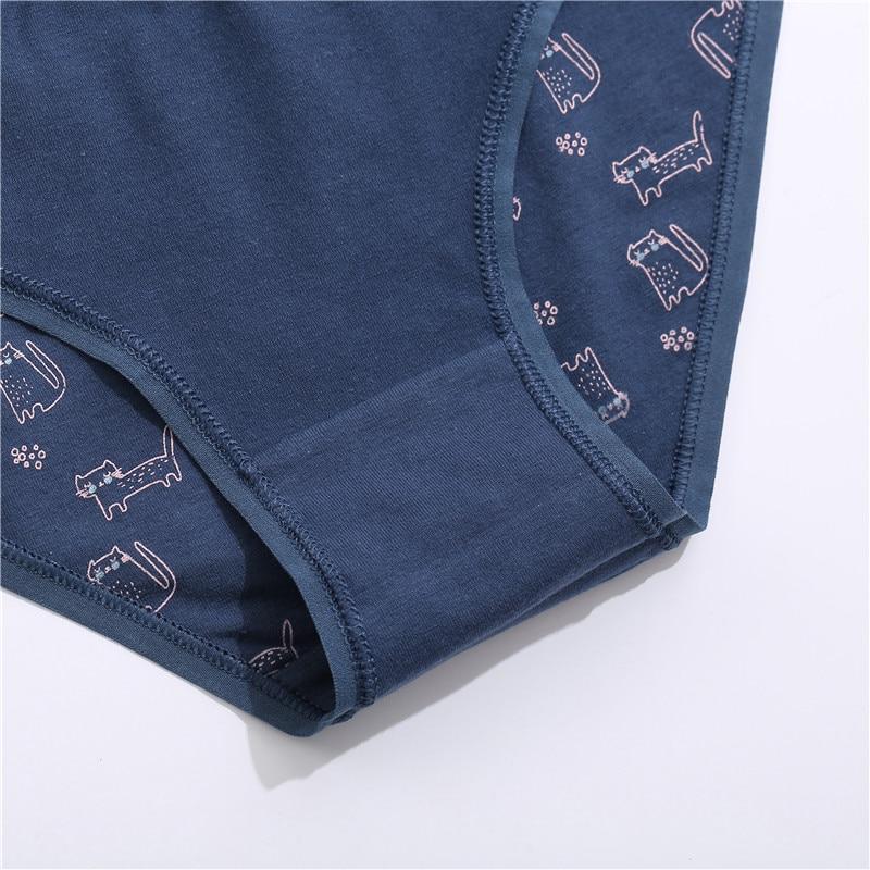 FINETOO 2PCS Women's Cotton Panties Sexy Lingerie Floral Printed Waist Female Cute Panties M-XXL Ladies Briefs