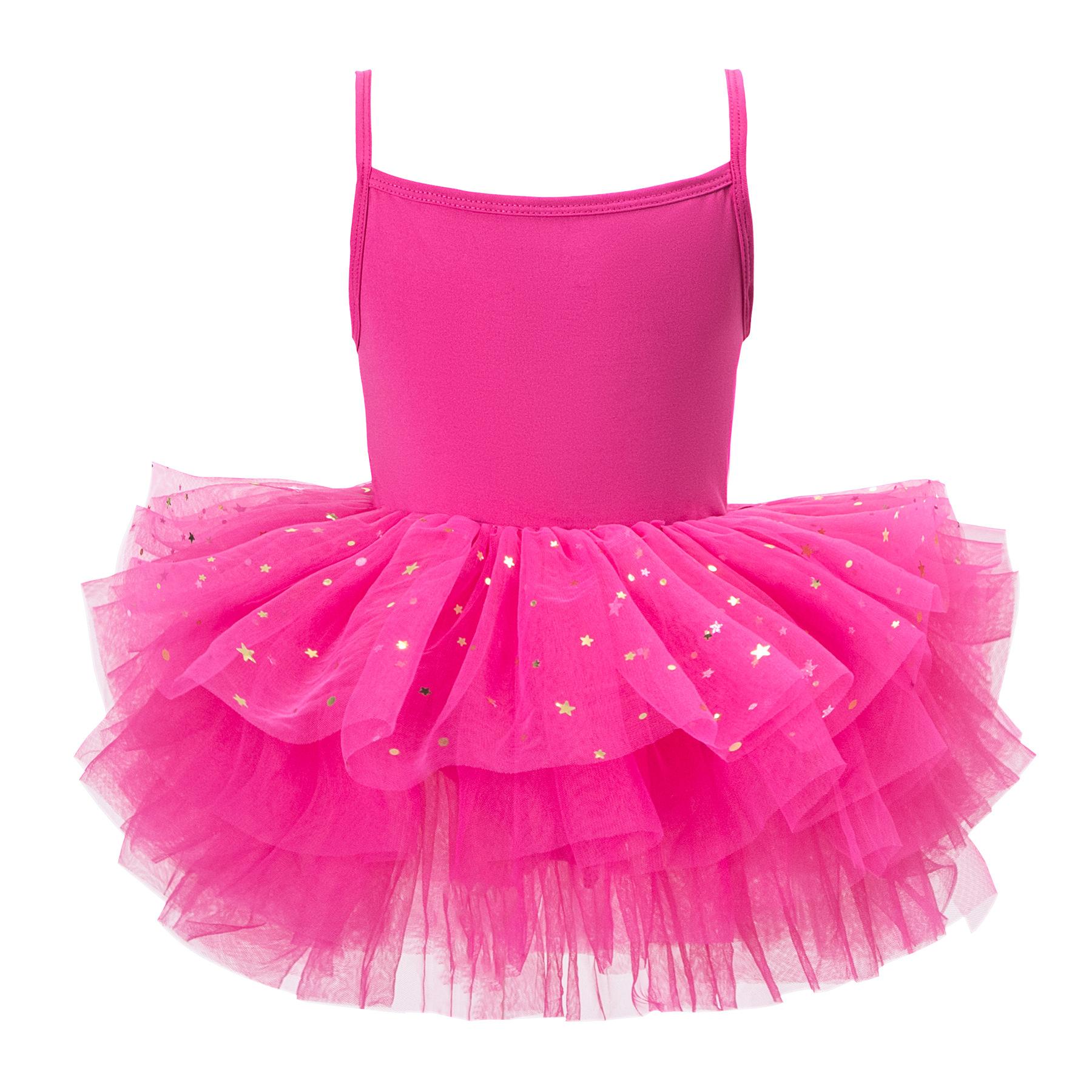 Girl Ballet Tutu Dress Fashion Kids Dancing Party Long Sleeve Vest Dress Performance Costume Princess Wedding Girl Dress L011 M