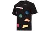 PRINT MIX BADGE T Shirts Men's Black Crew Neck Moderate Straight Fit 537795-01
