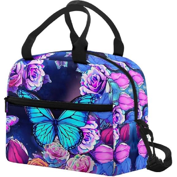 Kawaii Erdbeer-Katze Lunchtasche für Mädchen Kinder 8-10 10-12 Isoliert Lunchbox Tragbar Kühlbox Lunchbag Tragetasche Handtasche Mahlzeitenvorbereitung Organizer Arbeit Schule