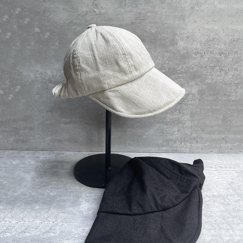 25 Cotton And Linen Small Fresh And Elegant Fisherman'S Hat Children Summer Breathable Ponytail Hole Sunscreen Cap Light And Thin