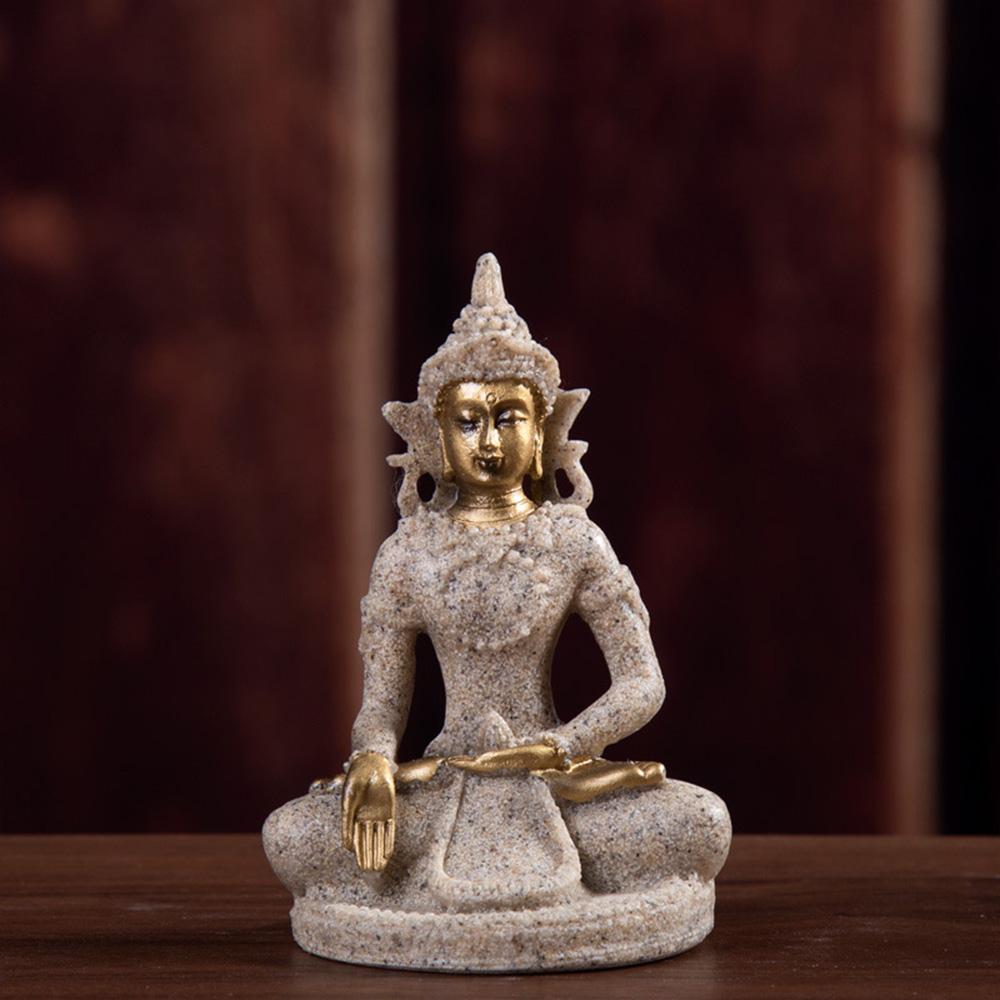 Thailand Buddha Statue Sculpture Table Art Home Room Decoration Suitable for Office Wine Cooler Decor