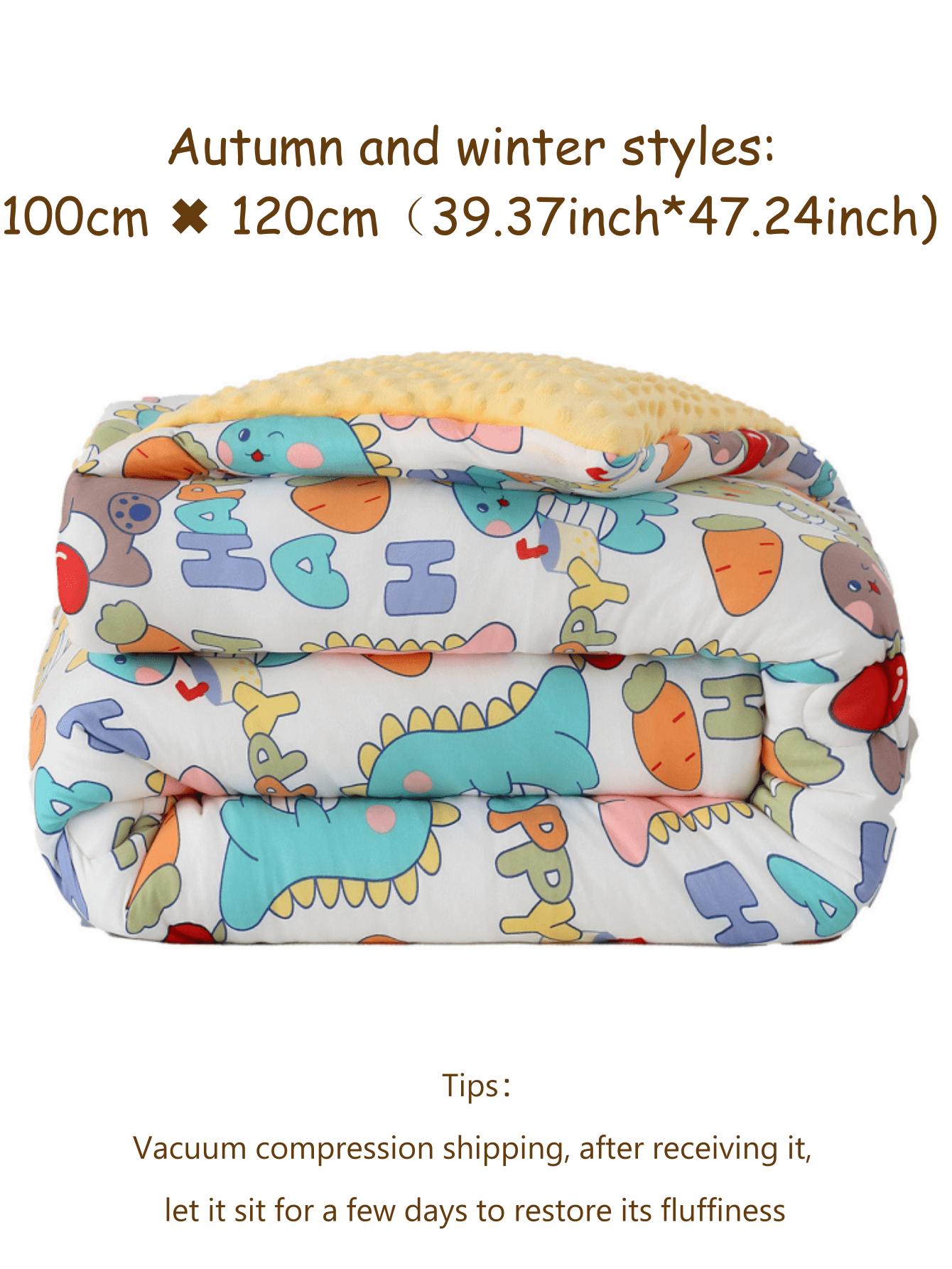 

Doudou Velvet Baby Quilt Soybean Children s Blanket Printed Bamboo Cotton Autumn and Winter Kindergarten Thicken Warm Quilts