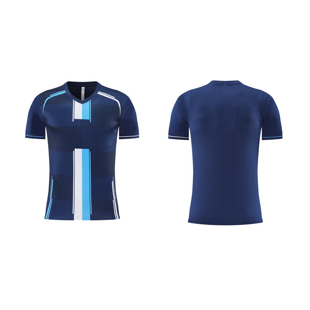 New Football Jersey, Men's Game Training Jersey Set, Children's and Adults' Sports Quick-drying Single-piece Short-sleeved Jersey Customization