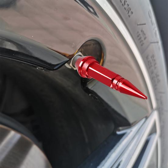 4 Stück 45/60mm Reifenventilkappen Spiked Design Staubdicht Aluminiumlegierung Fahrräder Motorrad Reifenventilkappen Autozubehör