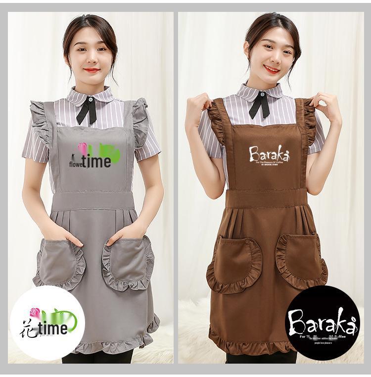 Korean Style Lace Apron - Cute Princess Design for Kitchen, Flower Shop, Nail Artist with Custom Logo Options