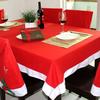 1 Pcs 132 X 178 Cm Red Chirstmas Theme Tablecloth For Xmas Christmas Holiday Decoration