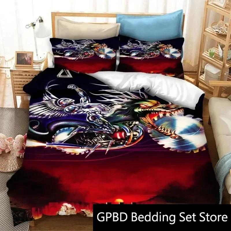 3D Print Judas Priest Rock Band Bedding Set Double Twin King Duvet Cover Comforter Pillowcase Boys Girls Adults Bedroom