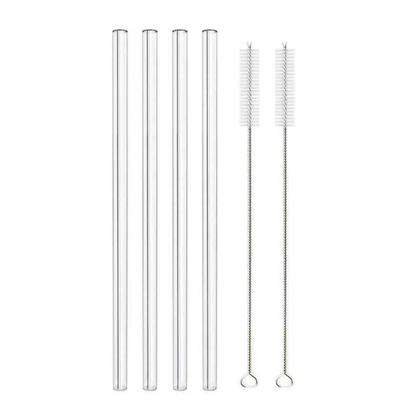 

20cm Reusable Glass Straws, High Borosilicate Smoothie Cocktails Straw Environmentally Friendly Drinkware Straw Wine Accessories