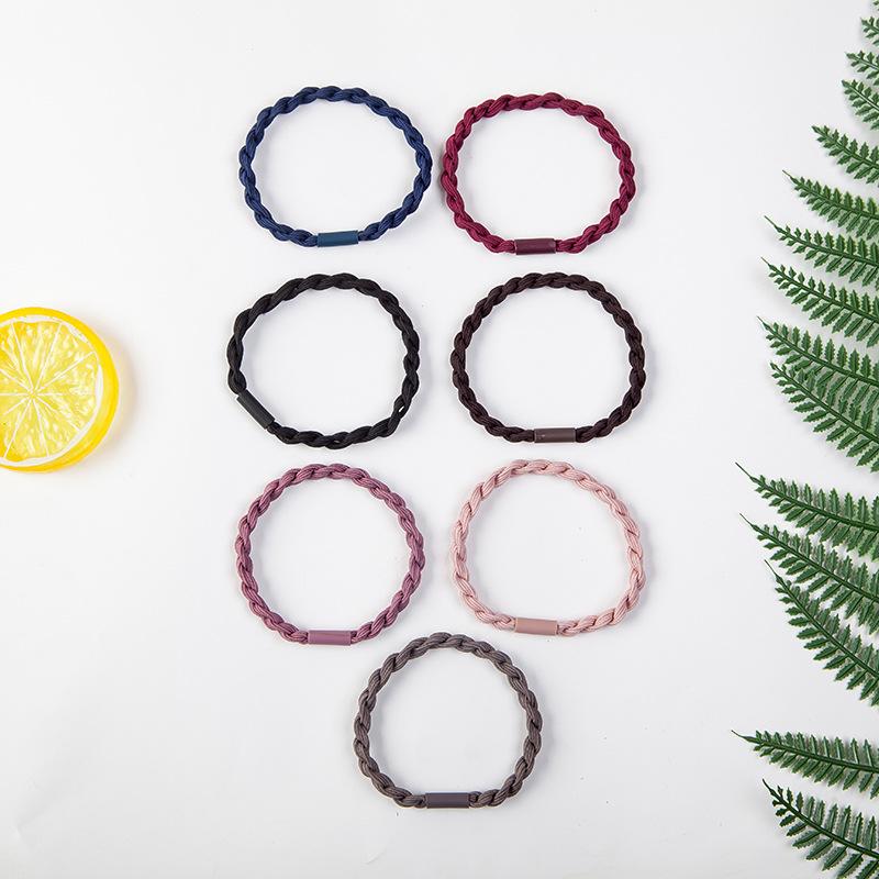 Korean-Style Elastic Hair Scrunchies - Basic Knotted Hair Ties & Accessories