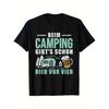 Herren Retro Camping und Bier Muster T-Shirt Bedruckt _Camping ist besser als Bier trinken_ - Ideales Geschenk für Camping-Enthusiasten