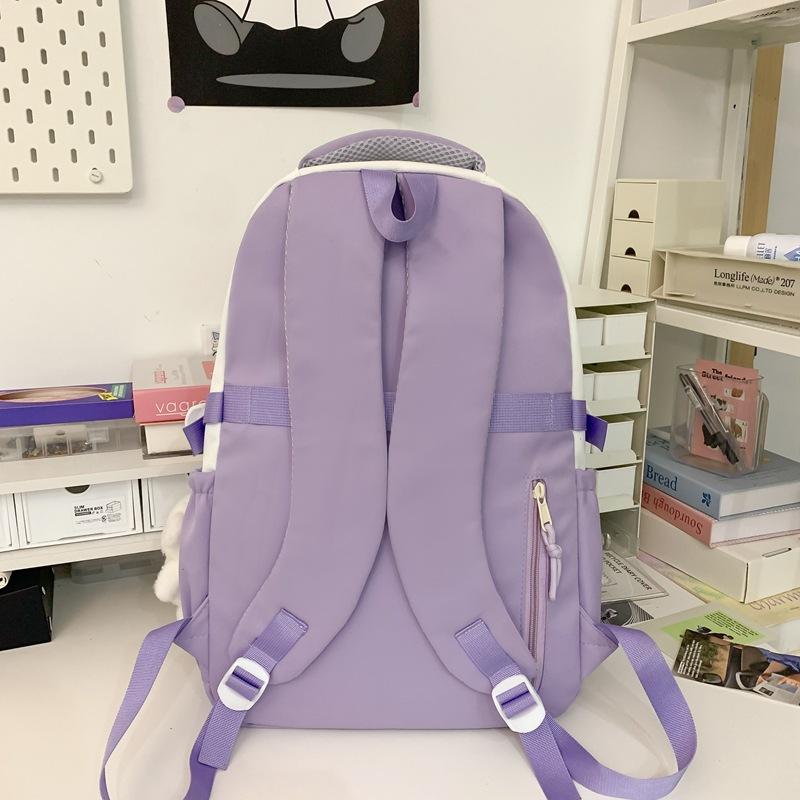 Schoolbag Girls Large Capacity Backpack Junior High School Student 1011 College Style School Bag Elementary School Student Leisure Fashion Travel