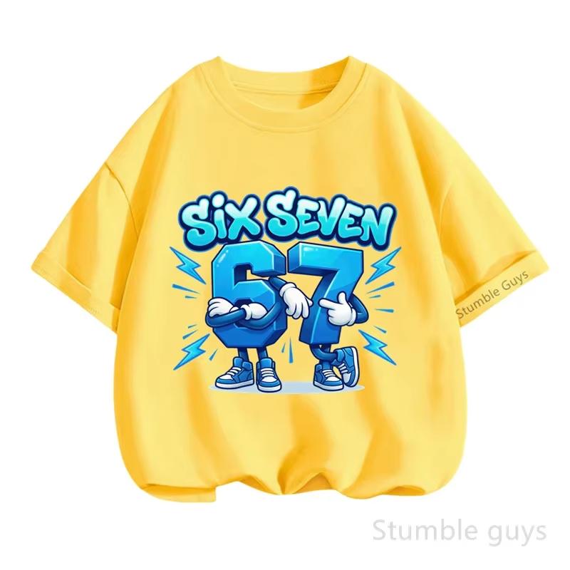 Kids 67 Themed Colorful Print TShirt Soft Cotton Fabric Breathable and Comfortable Ideal for Toddlers and Childrentk0382