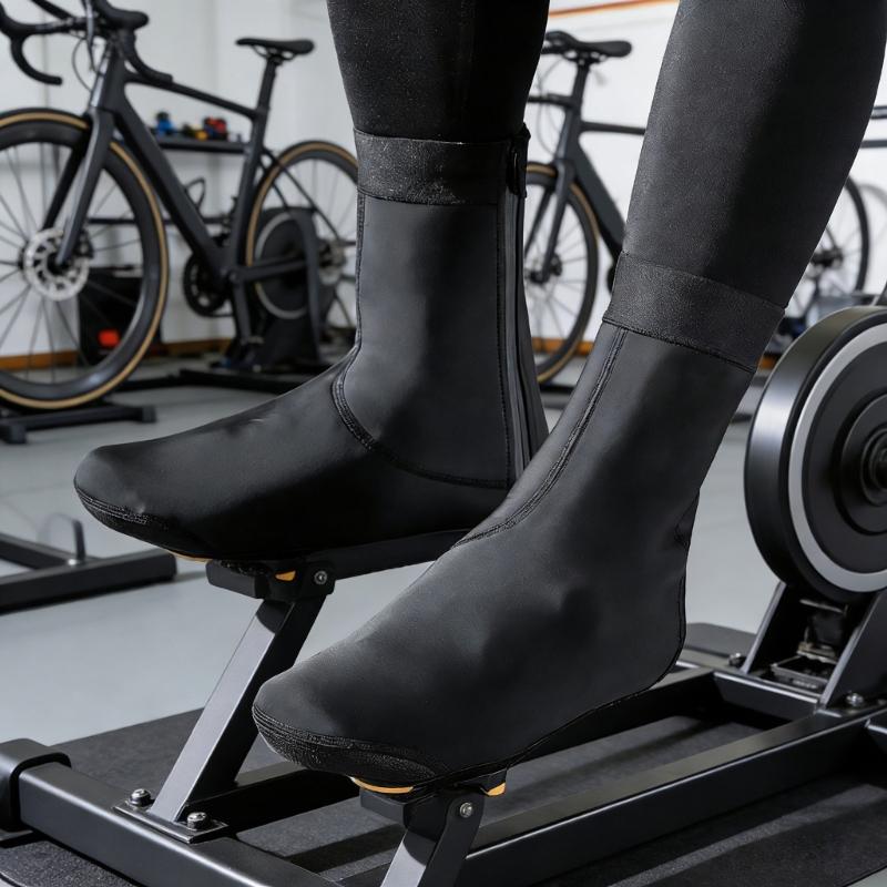 High Top Waterproof Cycling Shoe Cover With Elastic Cuff For Easy On Off Reflective Safety Features For Night Riding