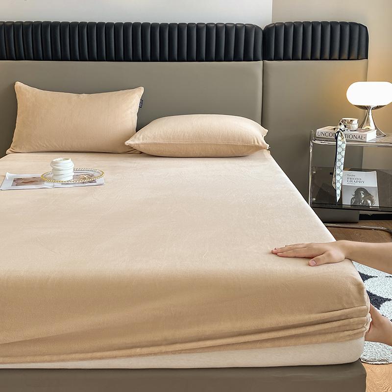 

Комплект из 3 предметов: мягкая бархатная простыня на резинке и наволочка, теплый чехол для матраса с резинками, нескользящая простыня для двуспальных кроватей размера «queen-size» 90x190x28cm