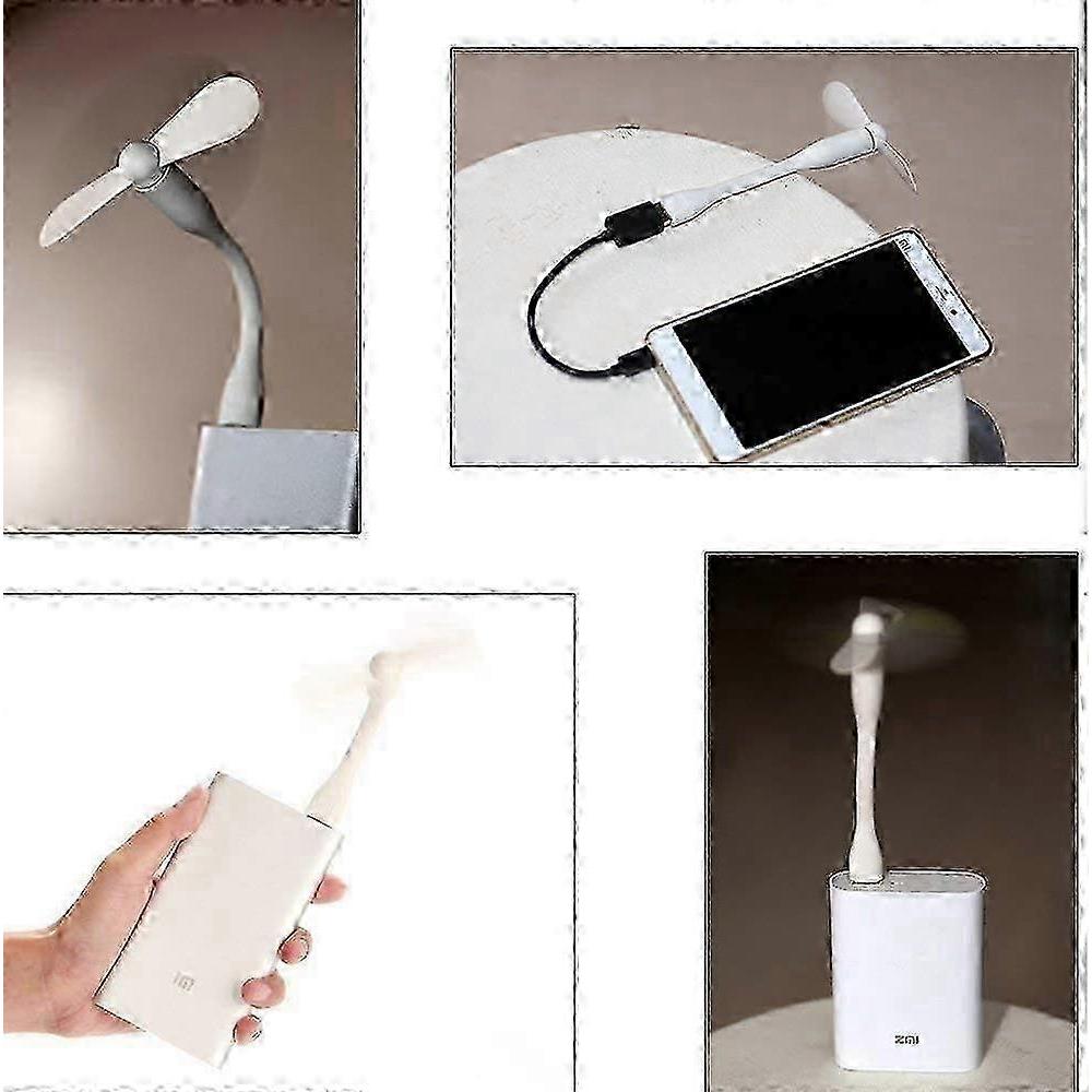 2 Pack Mini Usb Fan, Mobile Phone Fan, Mini Laptop Cooling Fan, Quiet Travel Fan, Compatible With Any Usb Port, Like Power Bank