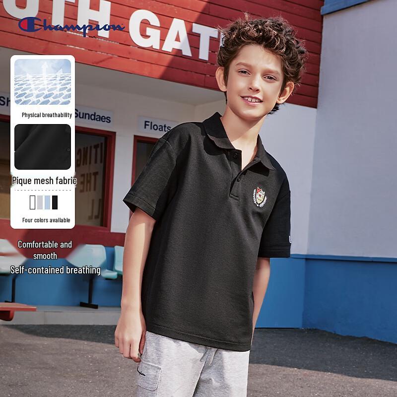 Champion Kids' Retro Polo Short-Sleeve T-Shirt
