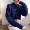Seasonal Women's Clothing Korean Retro Fashion Base Shirt Loose Casual Short Sweater Knitted Jacket