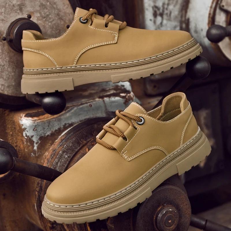 Fashion Brand British Style Men Casual Leather Oxford Shoes Luxury Flat Designer Business Shoes Comfy Men Antiskid Walking Driving Shoes