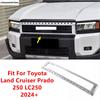 Front Upper Middle Grille Mesh Frame Panel Cover Trim For Toyota Land Cruiser Prado 250 LC250 2024 2025 ABS Chrome Accessories
