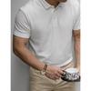Summer Polo-neck Solid Color Pullover T-shirt Men Short Sleeve Casual Fashion Tee Male Buttons All-match Top