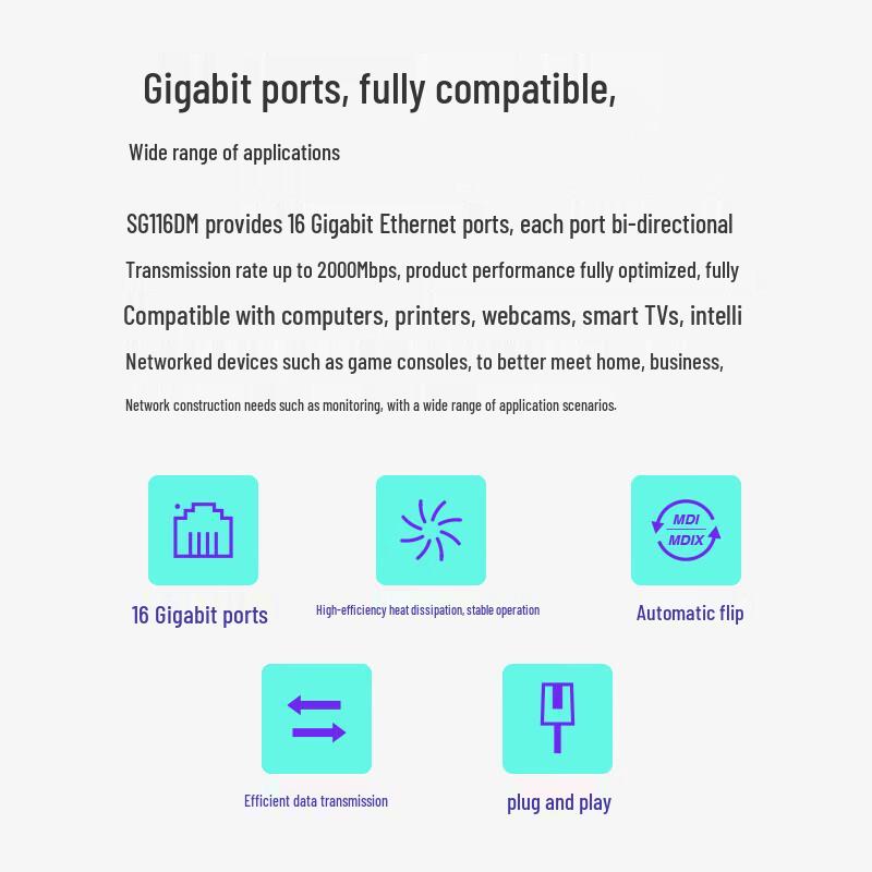 Mercury 16-Port Gigabit Unmanaged Ethernet Switch