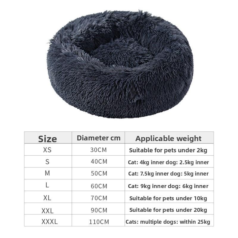 Langhaariger Plüsch Regenbogenfarben Verdickt und Erhöht Warmes Haustierbett, Winterhundebett, Ganzjährig Geeignetes Katzenbett