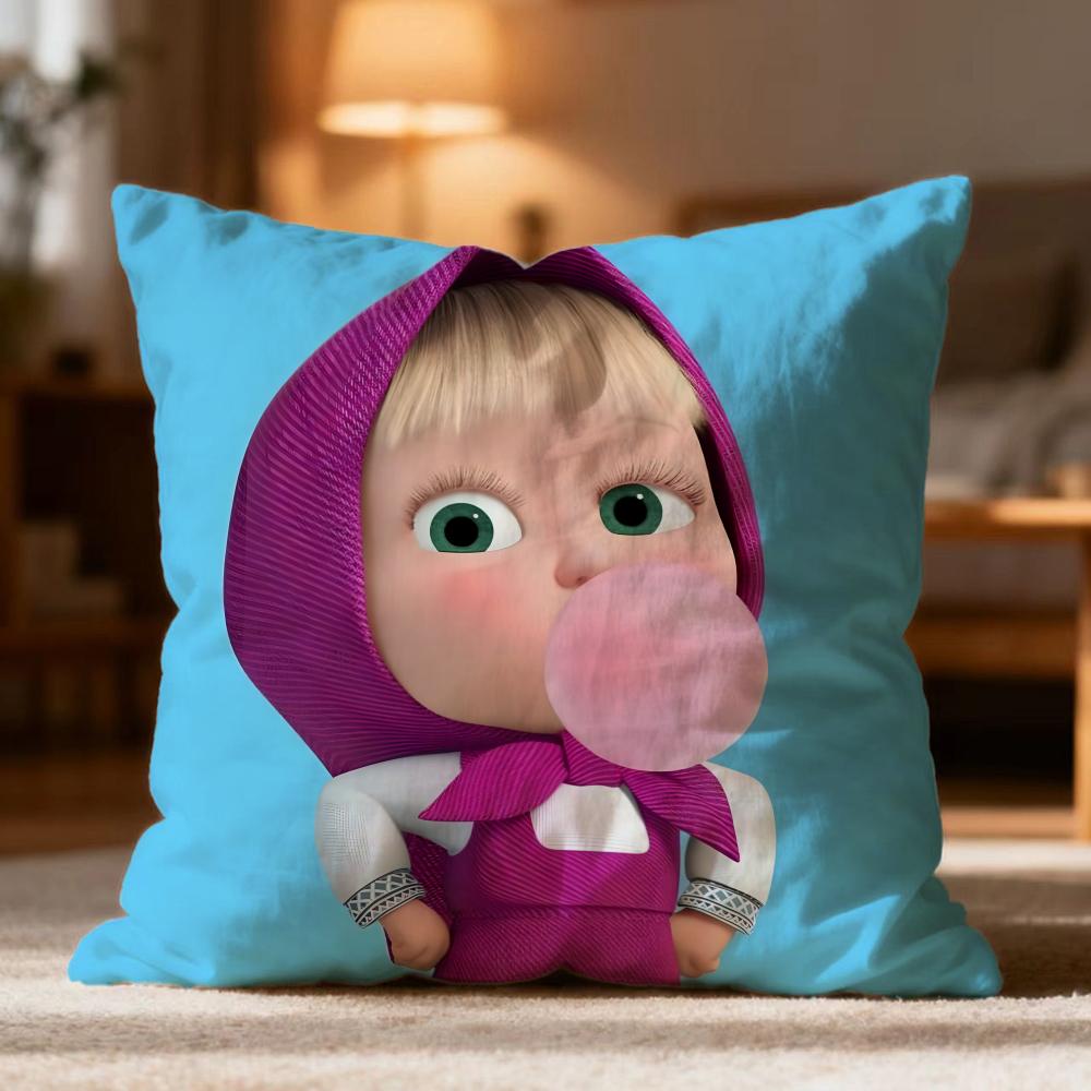 

Модна наволочка M-MMasha and the Bear, м яка, що миється, для подушки, багатофункціональна для дивана, ліжка, подорожей, офісу 30cmx30cm