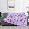 Multicoloured Butterflies Blanket For Sofa Bed Travel Multicoloured Butterflies Pastel Pattern Cute Puprle