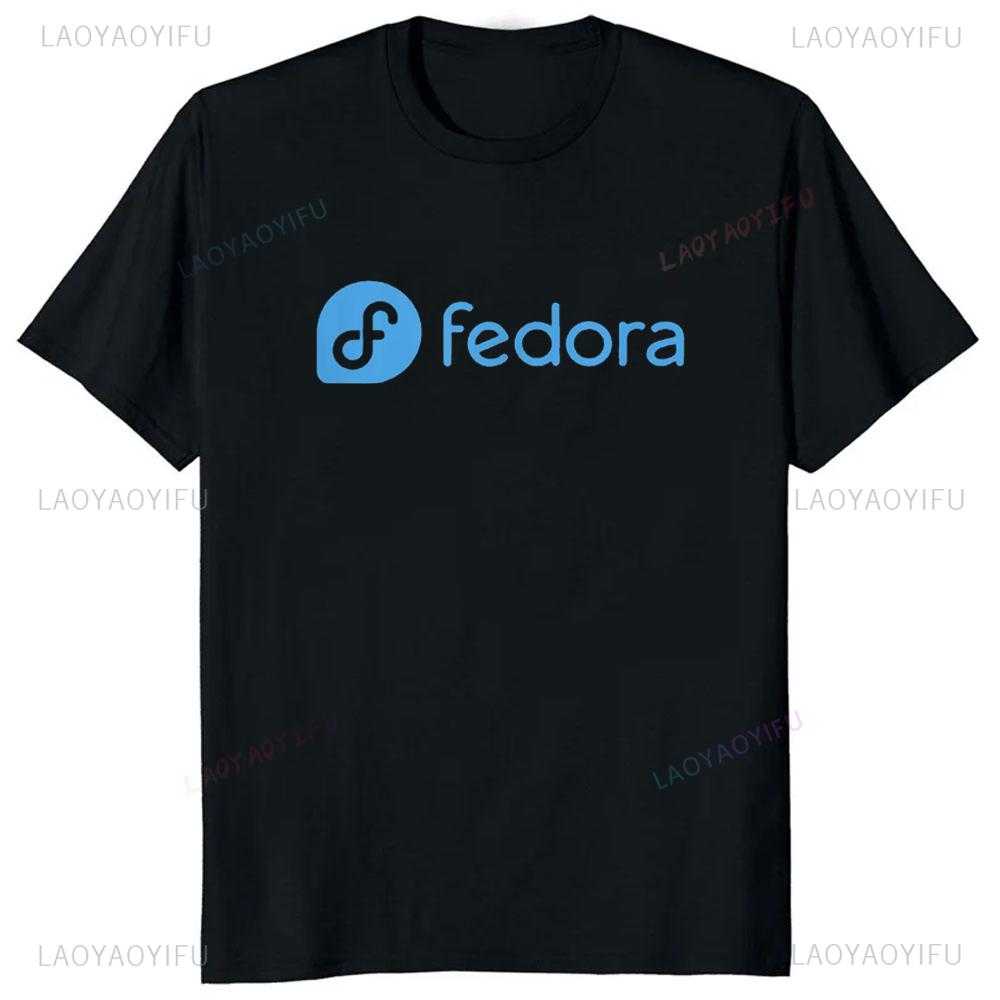

Fedora Linux Security Stability Performance for Developers T-Shirt Casual Fashion Loose Harajuku Man Tshirt Hip Hop Women Tees 4XL