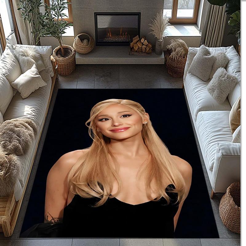 Soft Crystal Velvet Floor Rug,Ariana Grande Anti Slip Decorative Carpet, Plush Area Mat For Indoor Home Decoration