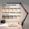 LED Adjustable Arm Desk Lamp with Eye Care, 3 Colors, 10 Brightness Levels for Home and Office.