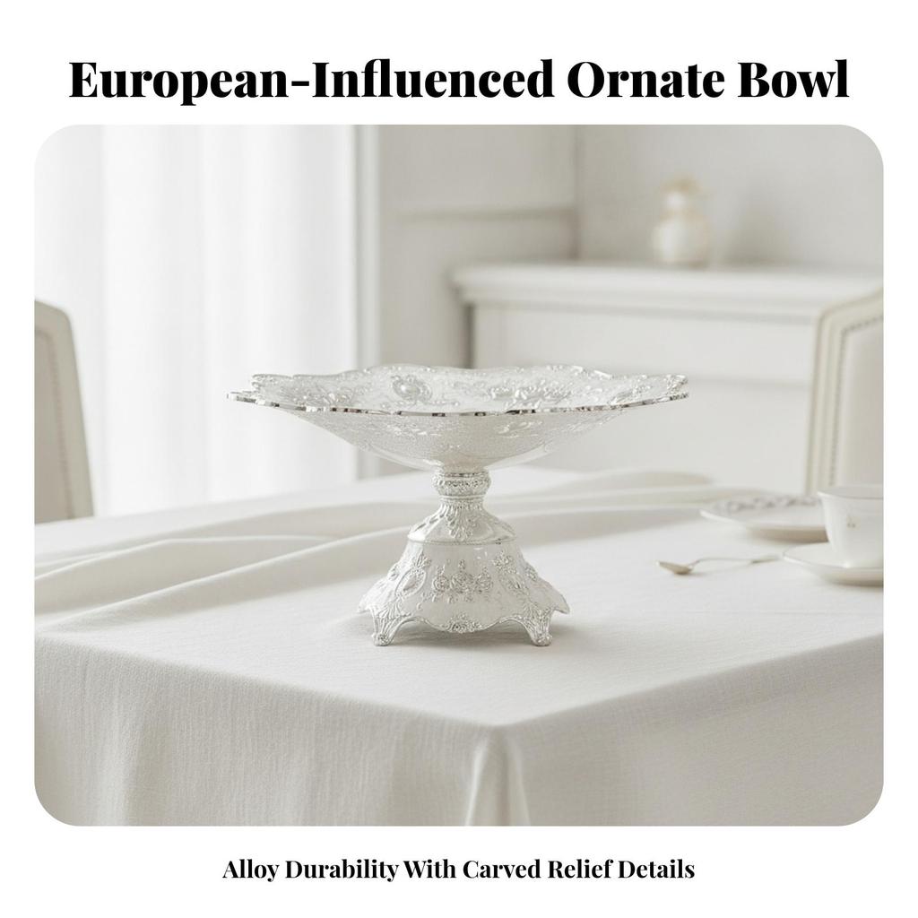 Snack Tray with Pedestal Sturdy Footed Spacious for Hosts